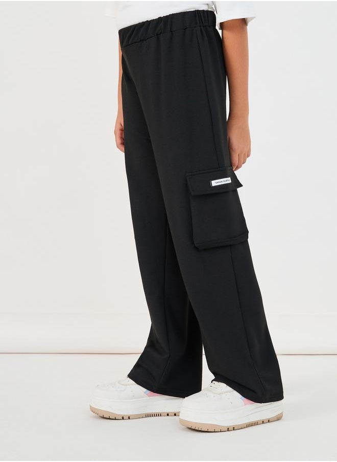 Slogan Print T-Shirt with Patch Work Detail & Crago Pants Co-Ords