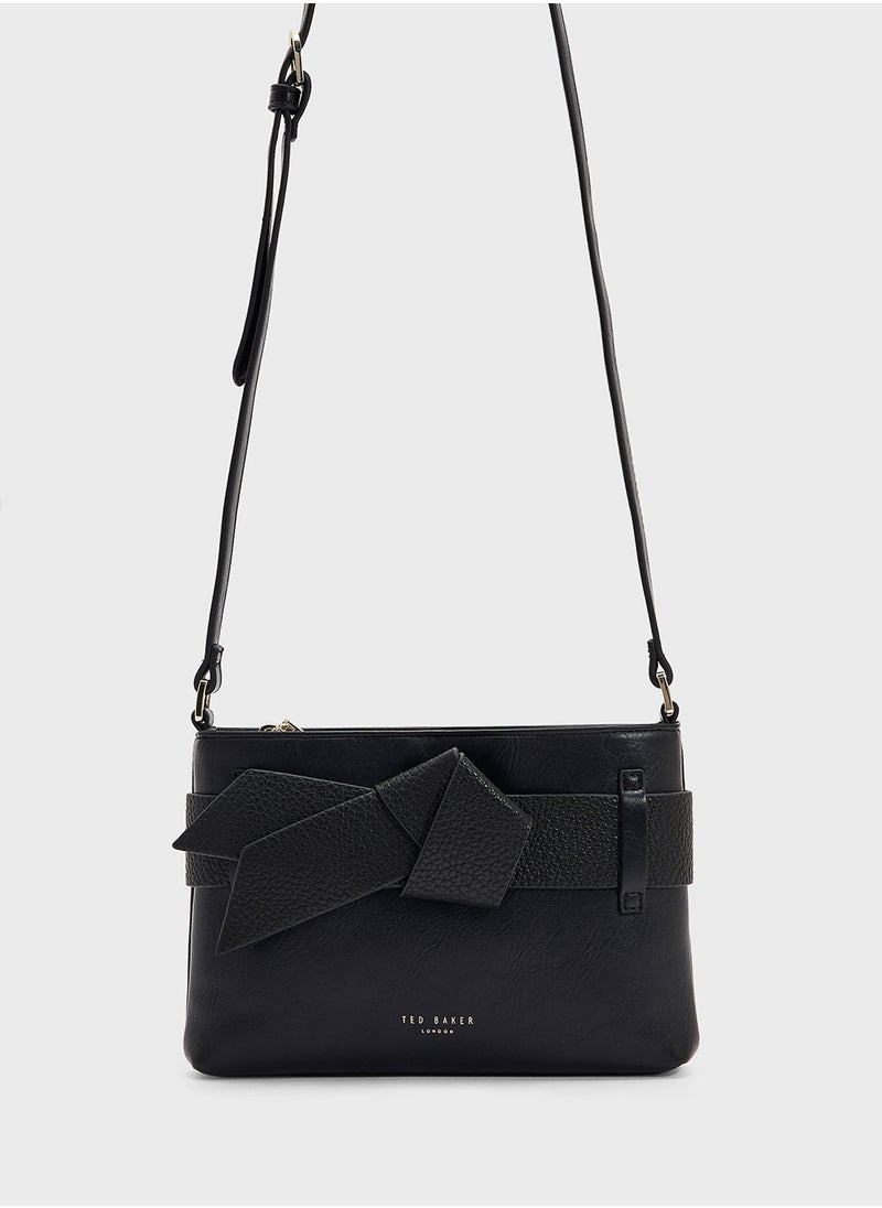Jimsina Pu Bow Crossbody Bag