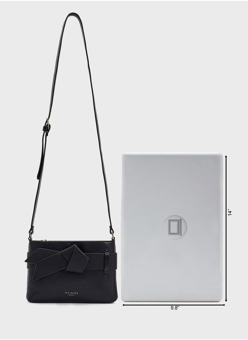 Jimsina Pu Bow Crossbody Bag