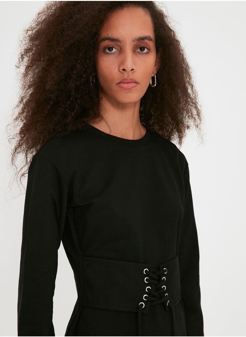 Round Neck Knitted Dress