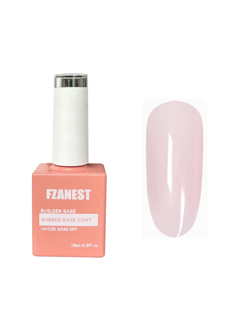 FZANEST Natural Nude Builder Gel For Nails15ml Builder Base Jelly Color Gel Nail Polish In A BottleRubber Base Coat Gel PolishBrush On Builder Extension Gel Soak Off French Manicure