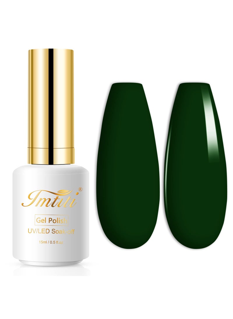 Imtiti Green Gel Nail Polish 1 Pcs 05 fl oz Emerald Green gel nail polish Color Soak Off Gel Polish Nail Art Manicure Salon DIY Nail Lamp Gel Nail Design Christmas Decoration