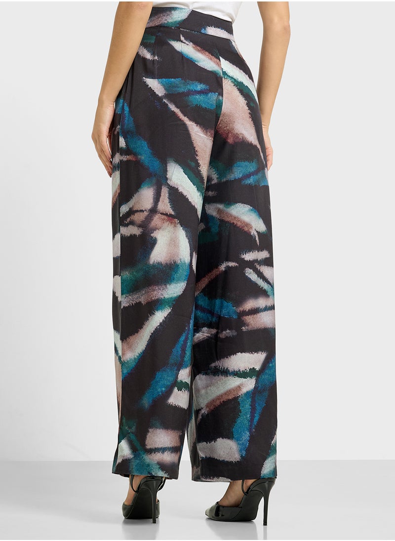 Printed Wide Leg Pants
