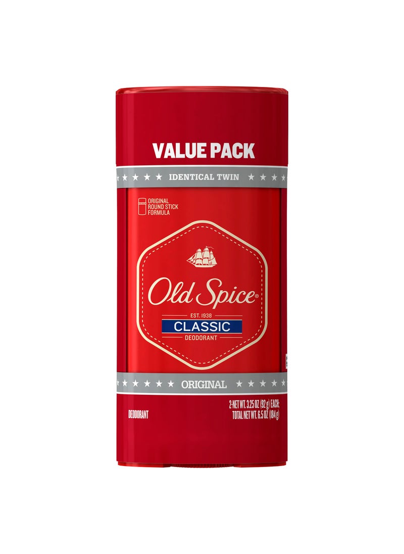 Old Spice Classic Deodorant for Men 24hr Sweat  Odor Protection Long Lasting Freshness Clean  Masculine Fragrance Original Scent 325 oz Pack of 2