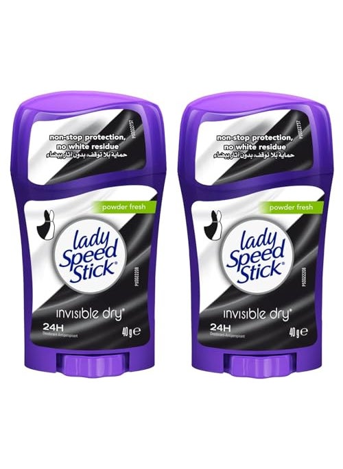 Lady Speed Stick Deodorant 14 Ounce Powder Fresh Invisi Dry 41ml 2 Pack