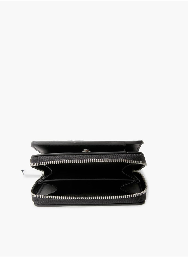 Women's Recycled Zip Around Wallet, Black