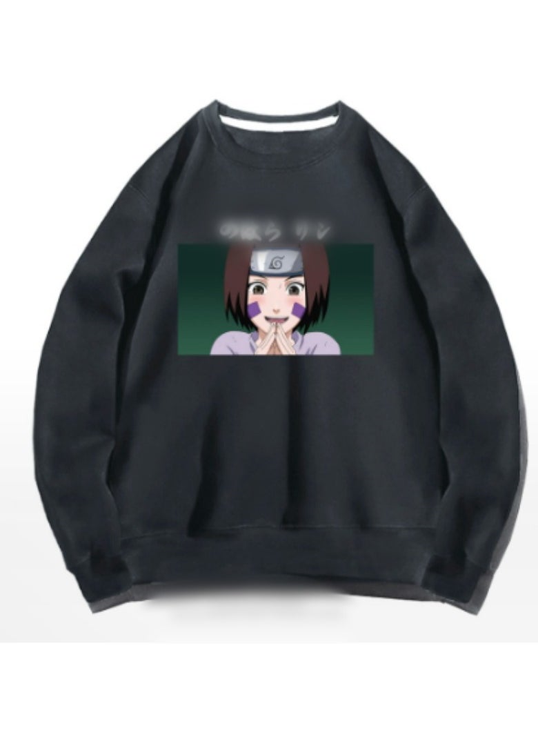 Naruto Card Retro Round Neck Hoodie