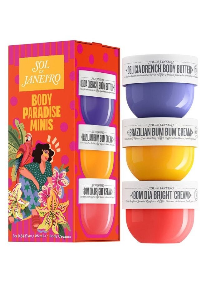 Sol de jainero Body Paradise Minis Gift Set – Travel-Size Body Care Collection with Nourishing & Hydrating Formulas (25ml Each)