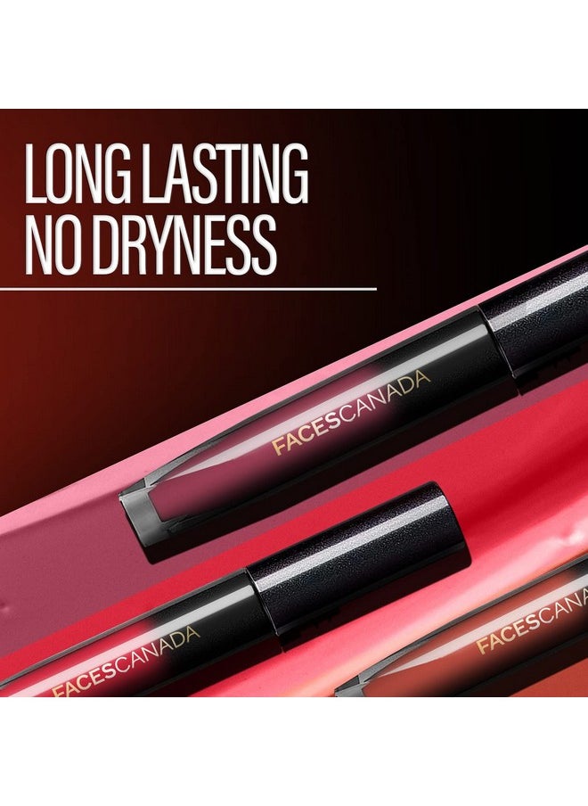 FACESCANADA Comfy Silk Liquid Lipstick - Soulful Brown 01, 3Ml | Satin Matte Hd Finish | Longlasting | No Dryness | Smooth Texture | Mulberry Oil & Shea Butter For Plump Hydrated Lips