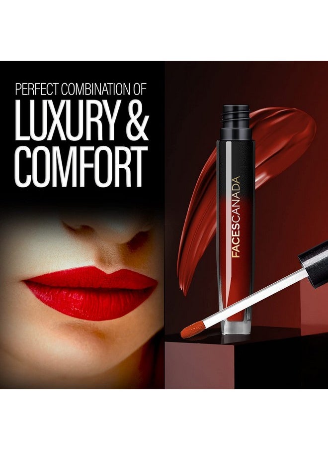 FACESCANADA Comfy Silk Liquid Lipstick - Soulful Brown 01, 3Ml | Satin Matte Hd Finish | Longlasting | No Dryness | Smooth Texture | Mulberry Oil & Shea Butter For Plump Hydrated Lips