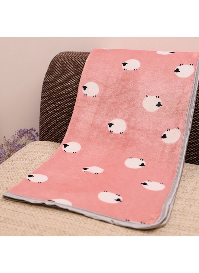 Cute Sheep Printed Soft Flannel Blanket Microfiber Super Soft Warm Plush Cozy Lightweight Baby Blanket 100*70cm