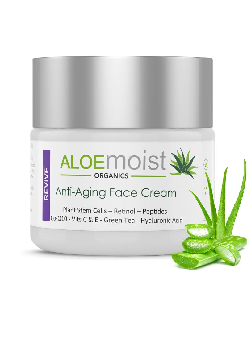 Anti Aging Retinol Cream for Face with Hyaluronic Acid, Vitamin C & E, Pure Aloe Vera Gel, Green Tea, Glycolic Acid – Retinol Eye Cream, Fine Line & Wrinkle Cream for Women & Men – 1.7 FL Oz