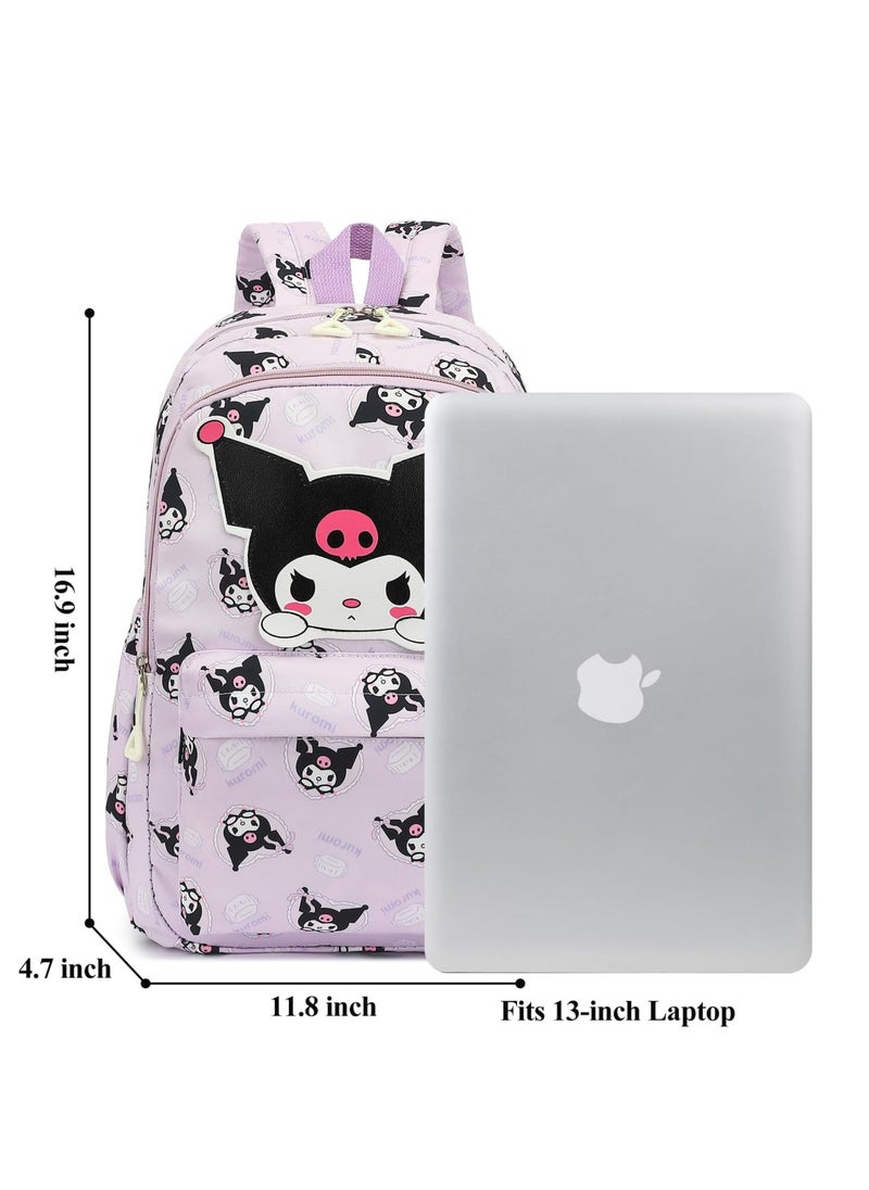 Kuromi Backpack for School Kids Backpack Laptop Backpack School Bag Cute Anime Backpack for Girls Boys