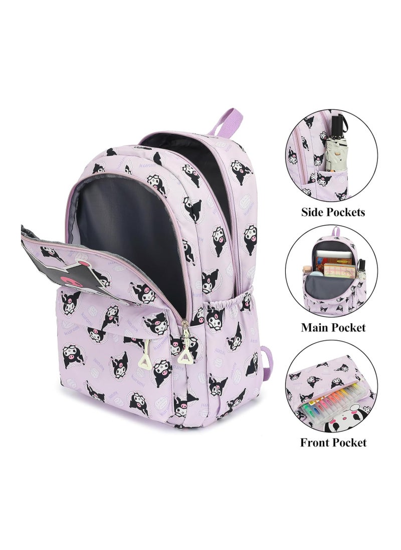 Kuromi Backpack for School Kids Backpack Laptop Backpack School Bag Cute Anime Backpack for Girls Boys