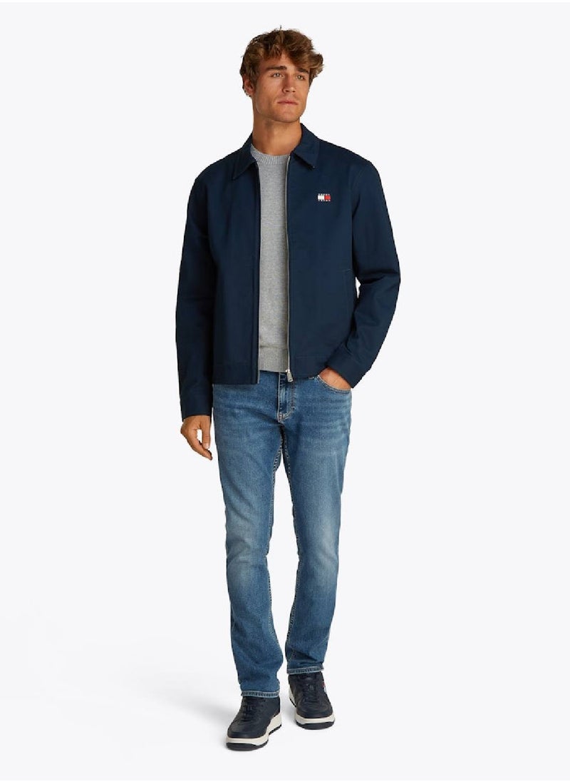 Men's Logo Zip-Thru Jacket - Cotton, Blue