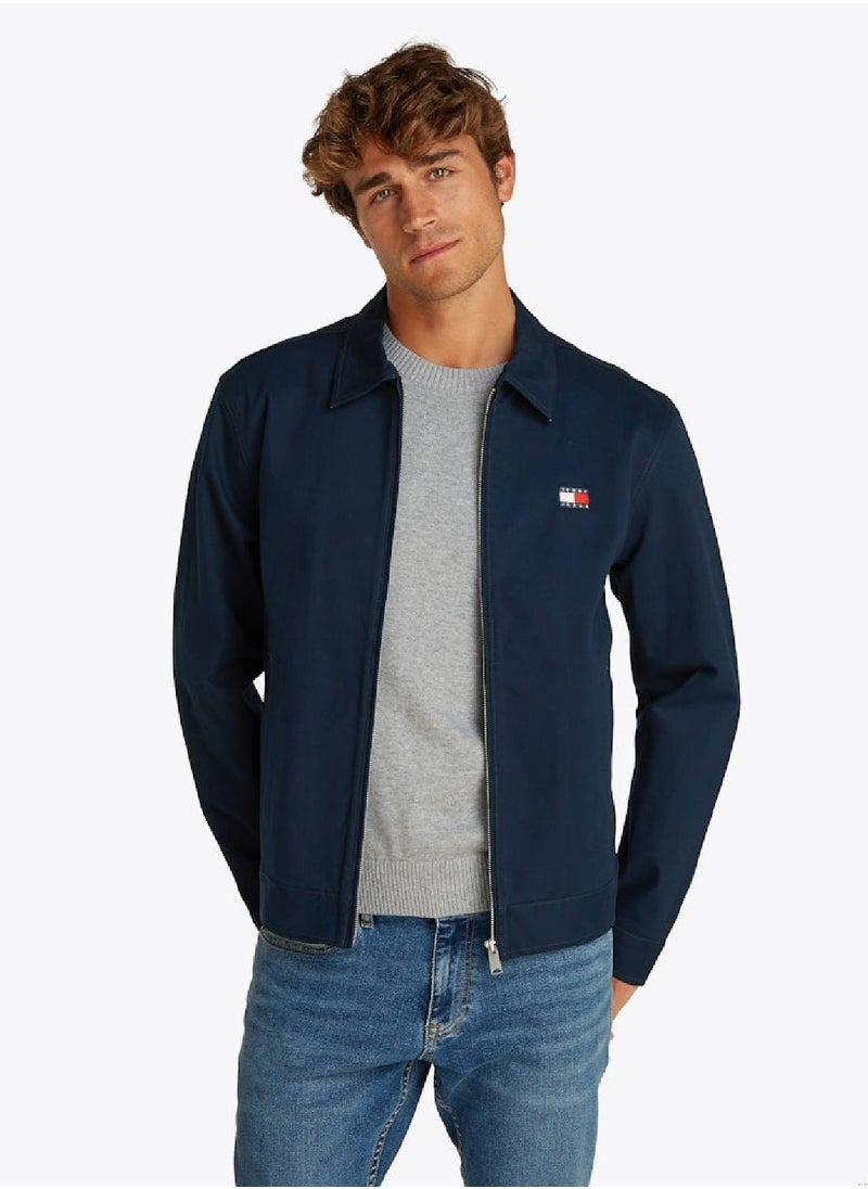 Men's Logo Zip-Thru Jacket - Cotton, Blue