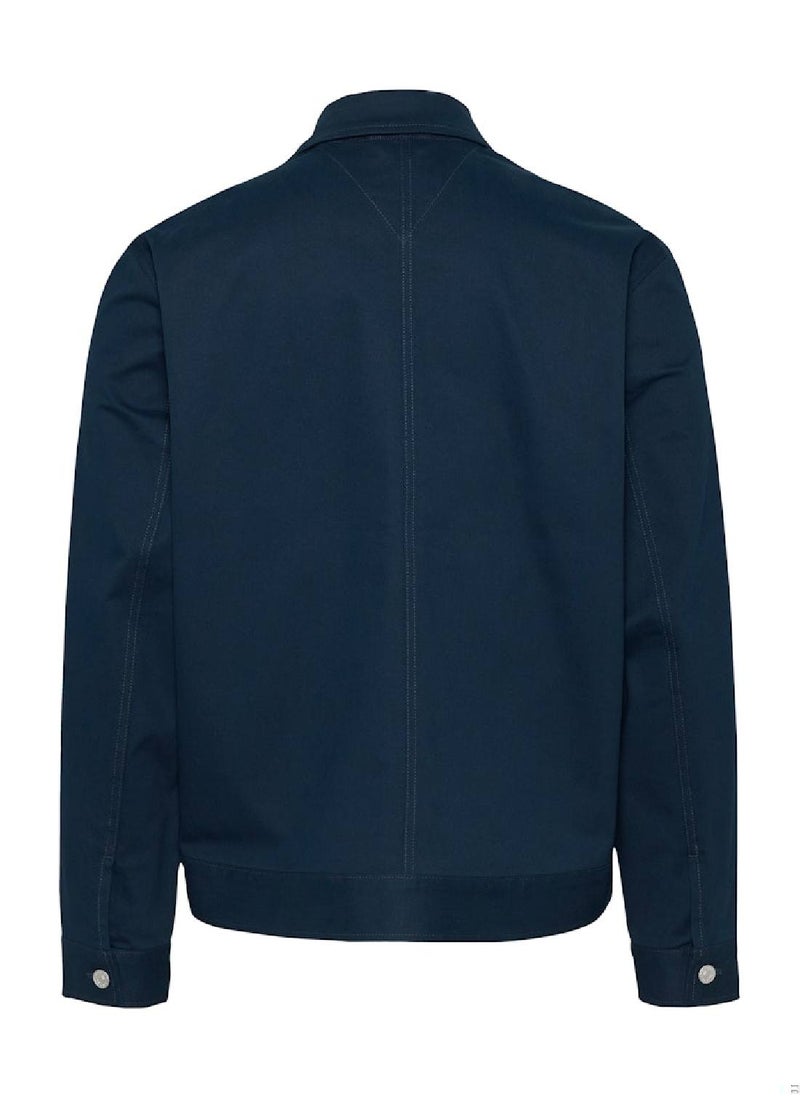 Men's Logo Zip-Thru Jacket - Cotton, Blue