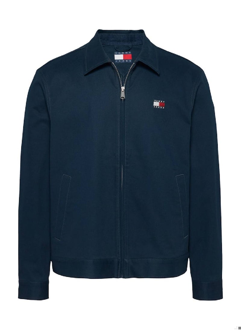 Men's Logo Zip-Thru Jacket - Cotton, Blue