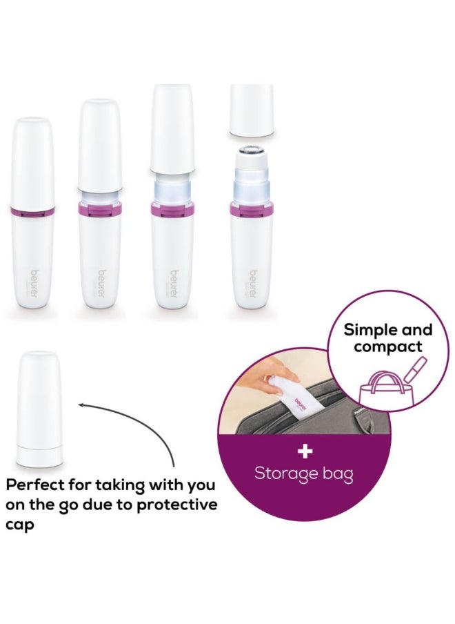Facial Mini Hair Remover | Hl16 | Electric Facial Hair Removal For Women, Quick And Gentle, Finishing Touch For Upper Lips, Chin And Cheeks, Ideal For On-The-Go, With Smart White Light, White Color | Premium Facial Cleansing Tools