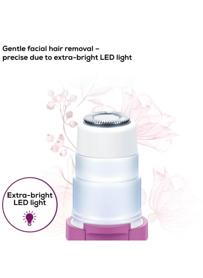 Facial Mini Hair Remover | Hl16 | Electric Facial Hair Removal For Women, Quick And Gentle, Finishing Touch For Upper Lips, Chin And Cheeks, Ideal For On-The-Go, With Smart White Light, White Color | Premium Facial Cleansing Tools
