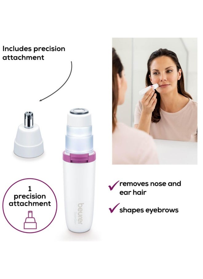 Facial Mini Hair Remover | Hl16 | Electric Facial Hair Removal For Women, Quick And Gentle, Finishing Touch For Upper Lips, Chin And Cheeks, Ideal For On-The-Go, With Smart White Light, White Color | Premium Facial Cleansing Tools