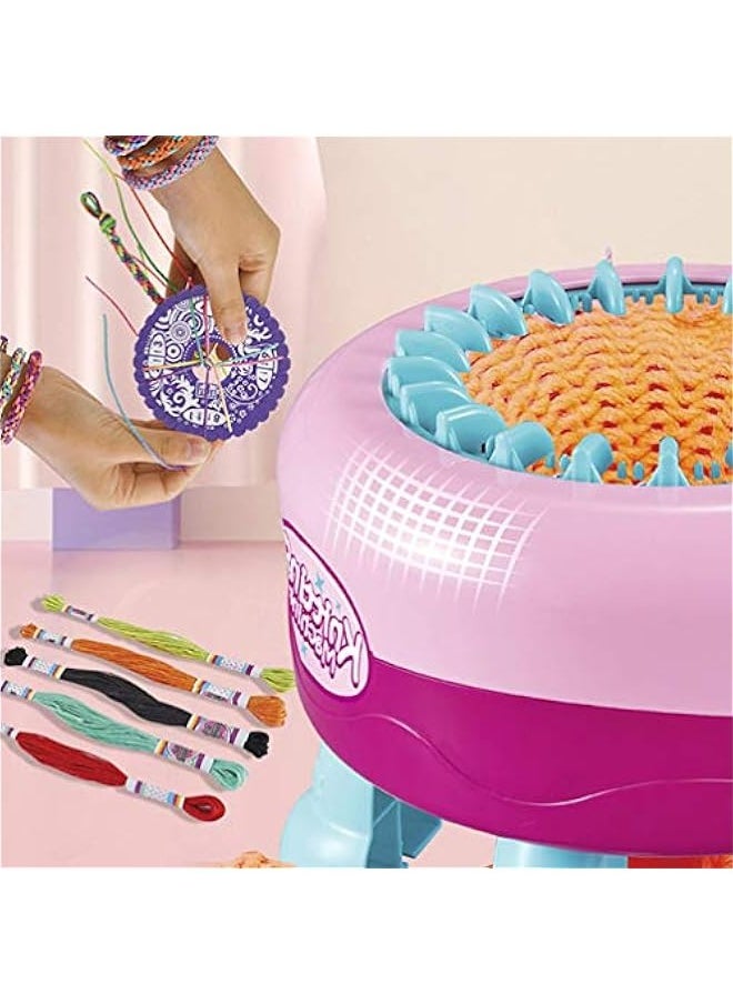 Kid Spinning Knitting Machine Needles: 1 Set Smart Weaving Loom Knitting with Row Counter DIY Portable Scarf Hat Socks Gloves Toy for Adults and Kids
