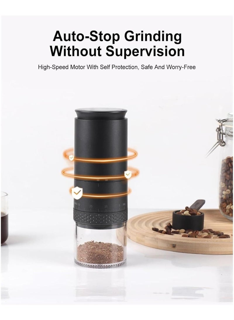 Coffee Grinder, Portable Coffee Maker with 38 Adjustable Settings, LCD Screen, USB Charging & Clean Brush, Coffee Grinder Electric for Espresso, Home, Pour Over, French Press, Travel