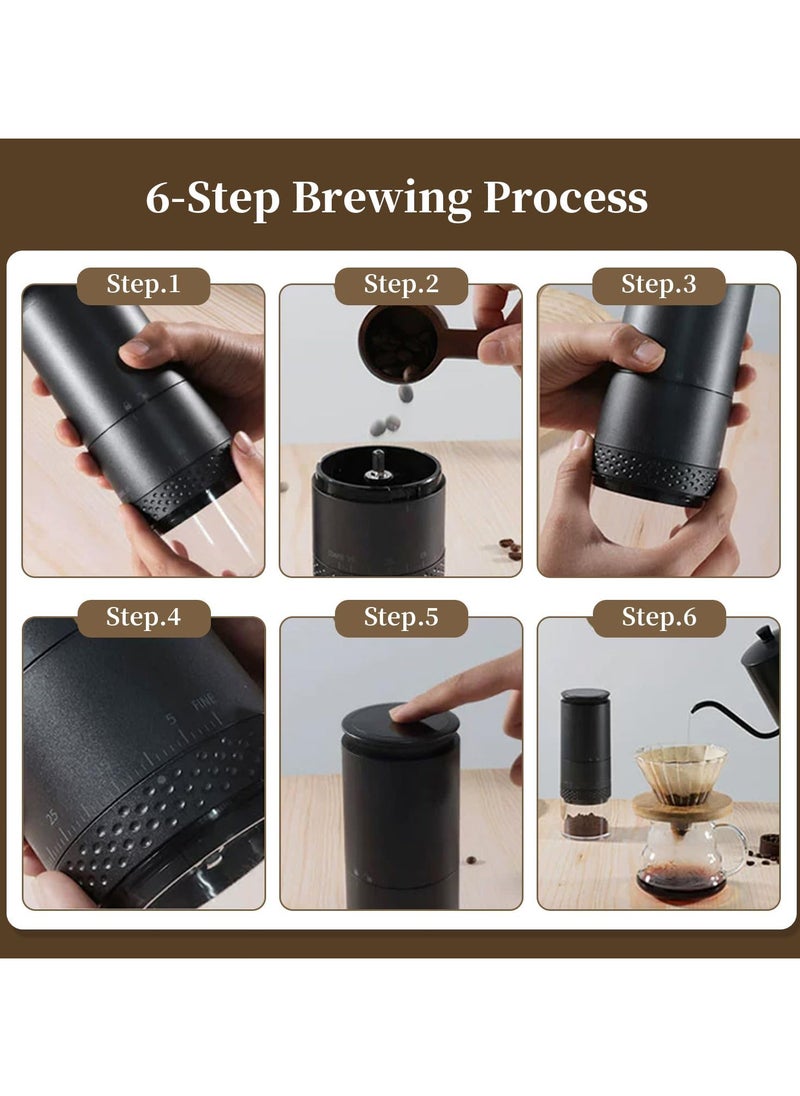 Coffee Grinder, Portable Coffee Maker with 38 Adjustable Settings, LCD Screen, USB Charging & Clean Brush, Coffee Grinder Electric for Espresso, Home, Pour Over, French Press, Travel