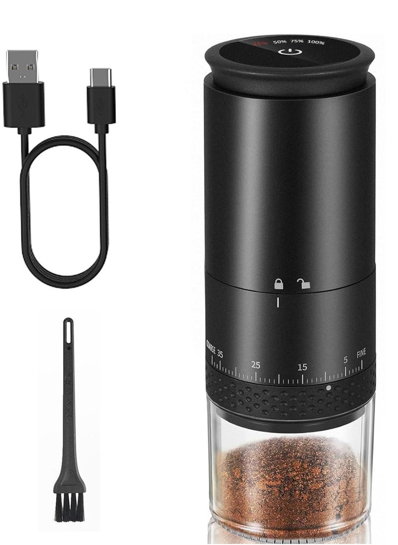 Coffee Grinder, Portable Coffee Maker with 38 Adjustable Settings, LCD Screen, USB Charging & Clean Brush, Coffee Grinder Electric for Espresso, Home, Pour Over, French Press, Travel