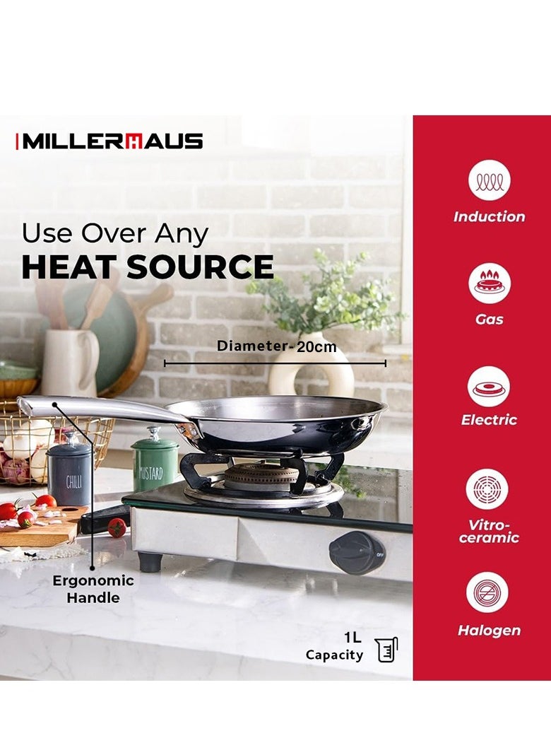 Millerhaus Tri-Ply Frypan 20cm Stainless Steel