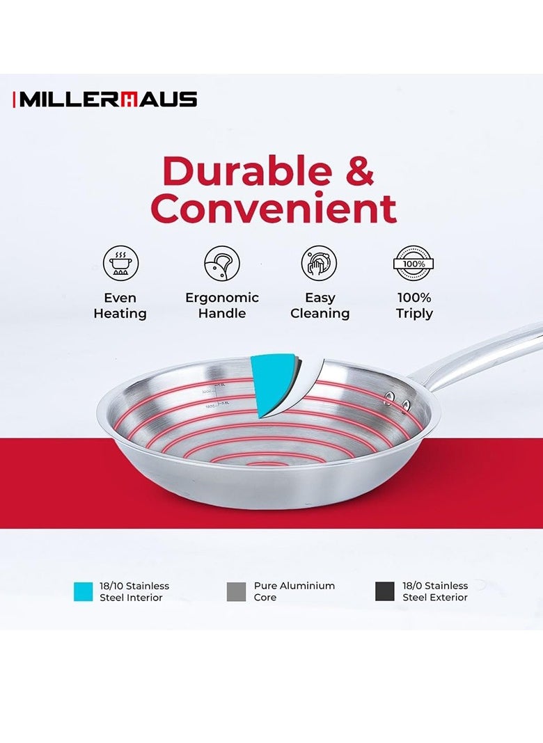 Millerhaus Tri-Ply Frypan 20cm Stainless Steel
