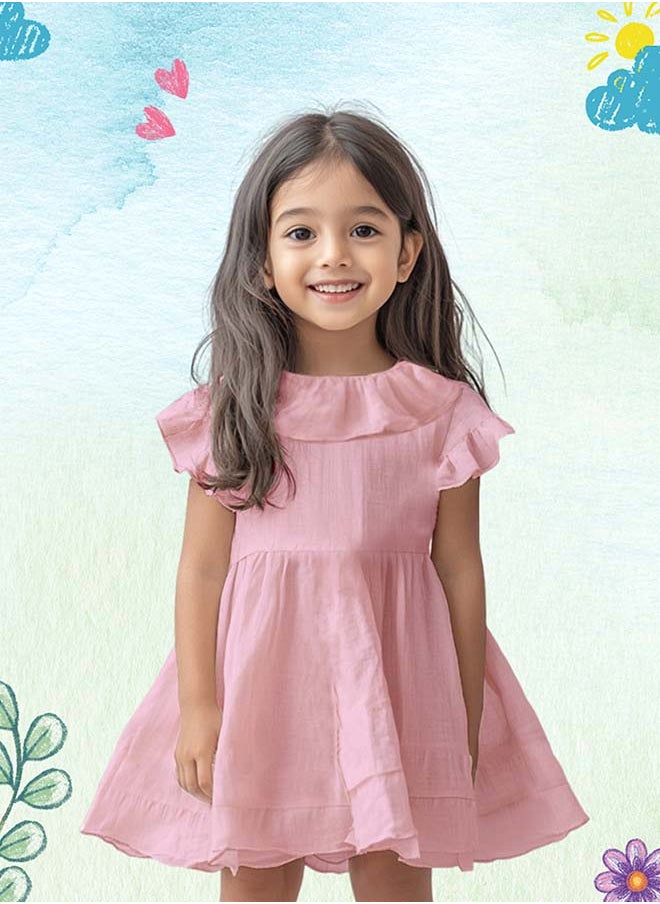 Baby Girls Midi/Knee Frocks - Cute & Trendy Summer Dress | 100% Linen Fabric | Perfect Birthday Gift