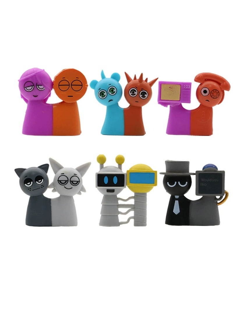 12 Piece Sprunki  Figures The Sprunki  Action Figure Toys For Fans Sprunki Series Figures Model Birthday Cake Toppers