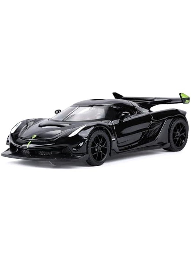 Toy Cars for 3+ Year Old Boys Jesko Car Toys with Light and Sound Diecast Metal Toy Car for Kids Ages 3-12 1/32 Collectable Super Car Model (Black)