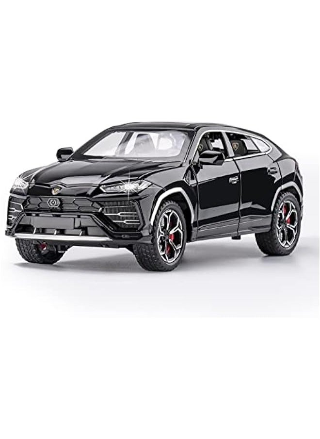 Toy Cars for Boys 3+ Years Lambo Urus Car Toys for 3 4 5 6 7 8 Year Old Boy Cars for Kids Ages 3-8 1:24 Diecast Metal Car with Light and Sound  Birthday Gifts(Black, 1:24)