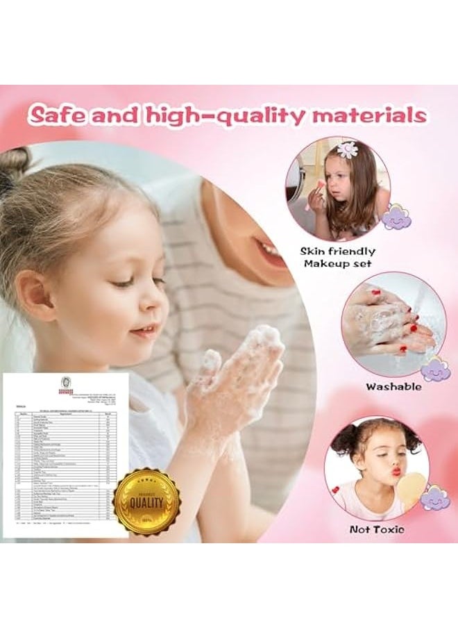 Kids Washable Makeup Girls Toys,Real Little Girl Make up Sets,Toddler Makeup Kit for Kid Children Princess Birthday Gifts Toys for 5 6 7 8 9 10 Year Old Girls