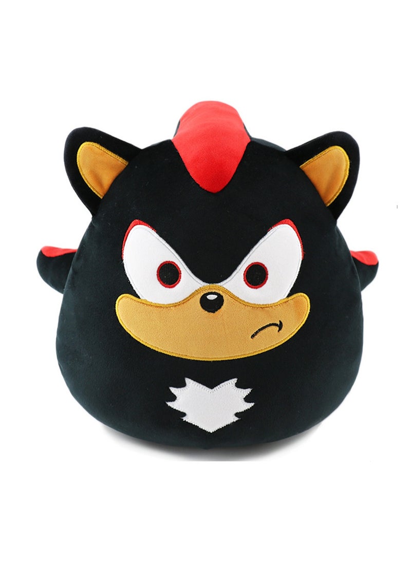 35cm Black Round Sonic The Hedgehog Plush Toy Creative Tumbler Toy Pillow Plush Doll, Boy Girl Gift