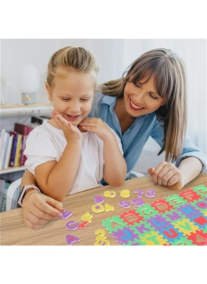 36pcs Mini Number Alphabet Alphabet Puzzle Mini Floor Mat for Baby Mini Foam Puzzle Baby Foam Play Mat Table Mat for Kids, Alphabet Mat Play Mats for Toddlers(2.4x2.4x0.4inch)