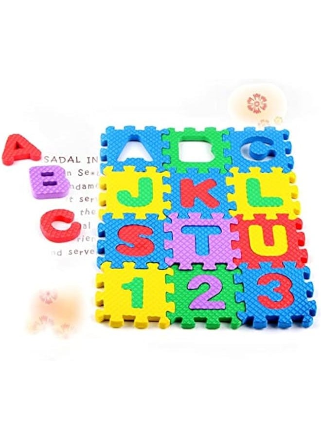 36pcs Mini Number Alphabet Alphabet Puzzle Mini Floor Mat for Baby Mini Foam Puzzle Baby Foam Play Mat Table Mat for Kids, Alphabet Mat Play Mats for Toddlers(2.4x2.4x0.4inch)