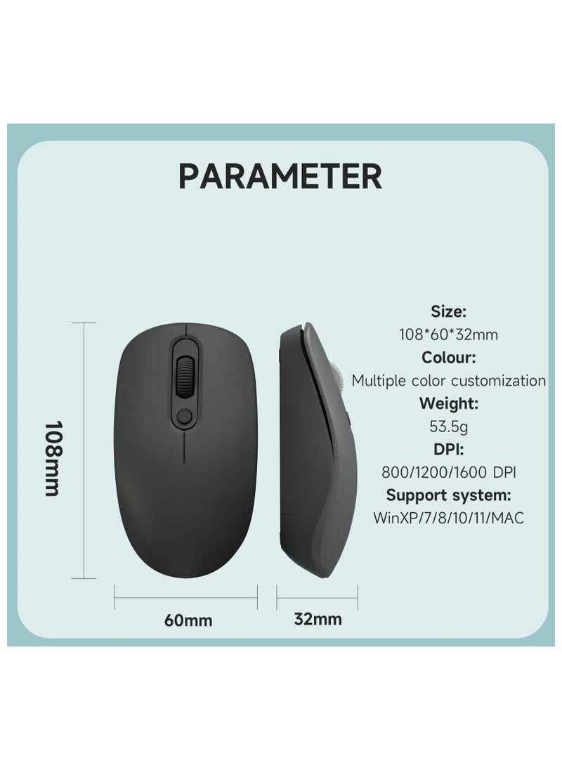 Silent Wireless Keyboard & Mouse Combo, 2.4GHz USB-Receiver, Plug n Play, Wireless Mouse, 12 FN Keys, PC/Laptop, Arabic/English Layout Black