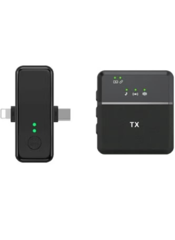 3-in-1 Square Wireless Lavalier Microphone for iPhone Android, Camera & Speaker – 10-Hour Battery Life, Mini Microphone with Noise Reduction for Video Recording, Vlogging, YouTube TikTok (SX31 Single Mic).