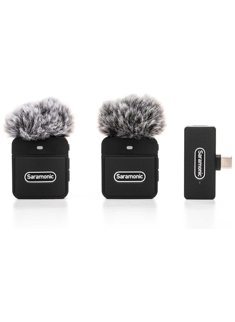 Saramonic Blink 100 B6 Ultra-Portable 2-Person Clip-On Wireless Mic System w/USB-C Receiver for iPhone 15, Android, Newer iPads & Computers