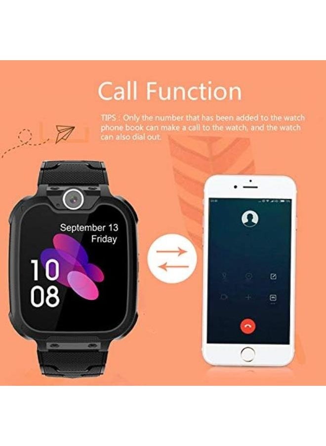 Children's IP65 Waterproof Smart Watch with SOS, Camera, Call, Music, 7 Games Puzzle, Alarm Clock, Compatible with iOS and Android for Girls and Boys