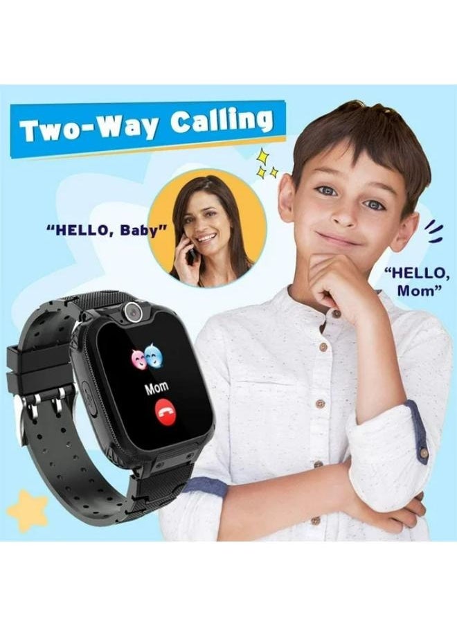 Children's IP65 Waterproof Smart Watch with SOS, Camera, Call, Music, 7 Games Puzzle, Alarm Clock, Compatible with iOS and Android for Girls and Boys