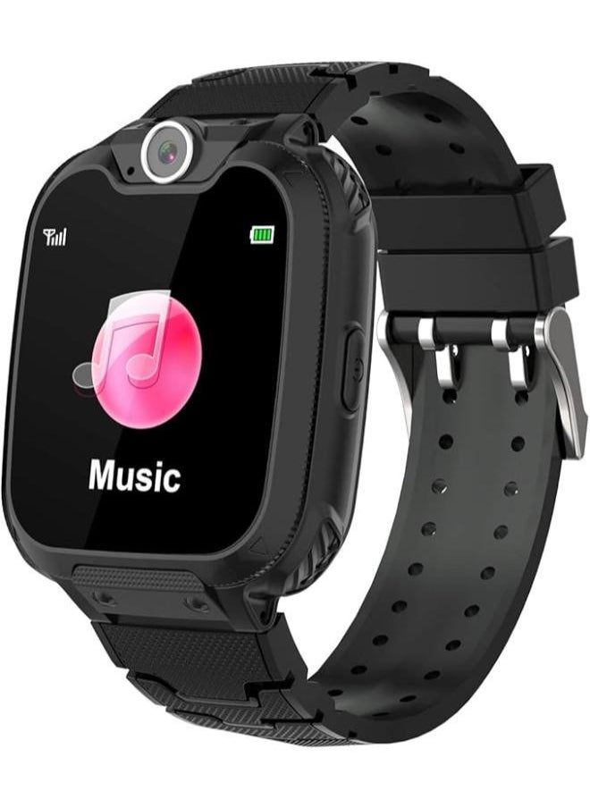 Children's IP65 Waterproof Smart Watch with SOS, Camera, Call, Music, 7 Games Puzzle, Alarm Clock, Compatible with iOS and Android for Girls and Boys
