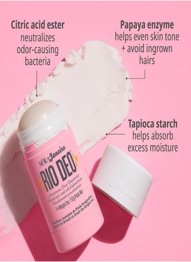 Sol de jainero Rio Deo Aluminum-Free Deodorant Cheirosa 68 – 57g | Long-Lasting Odor Protection with Papaya Enzyme & Tapioca Starch for Fresh, Smooth Skin