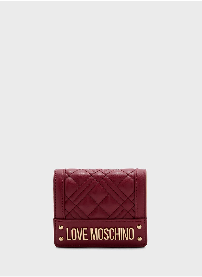 Logo Detailed Flap Over Wallet