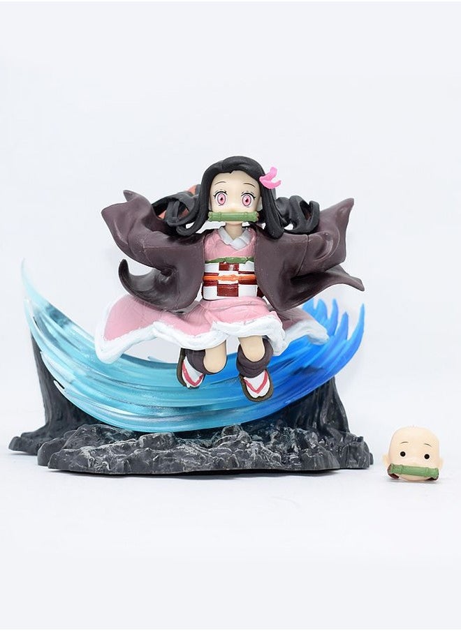 Kimetsu no Yaiba Running Nezuko Action Figure Decorative Resin Sculpture Home Decor Statue, Art Figurine Home Ornament Decoration for Office, Living Room, Bedroom, Book Shelf, TV Cabinet, Desktop