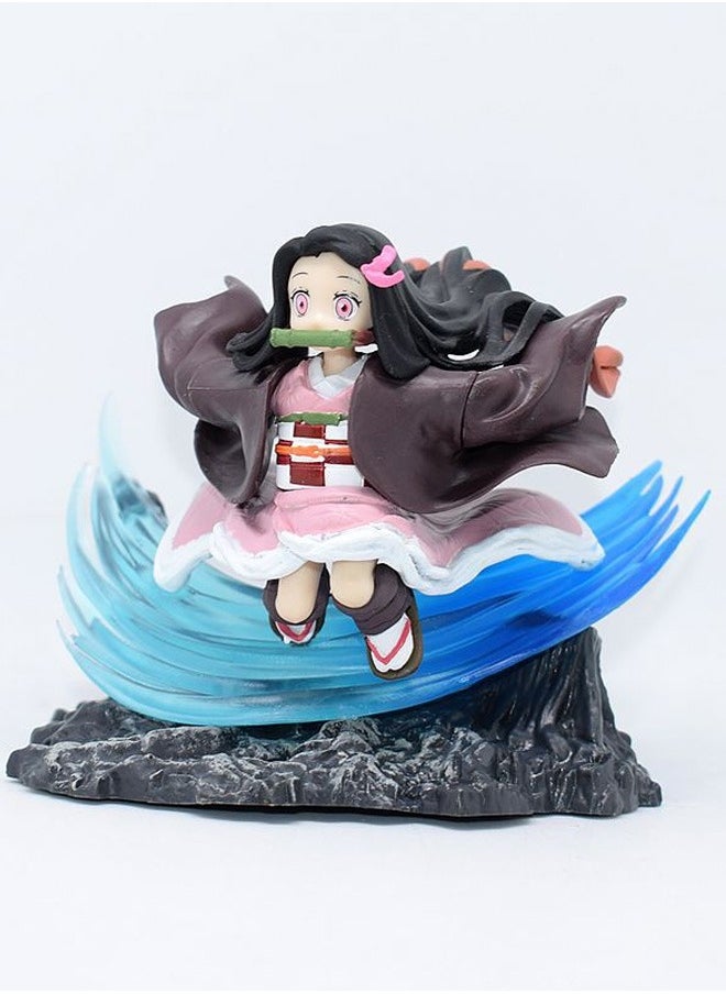 Kimetsu no Yaiba Running Nezuko Action Figure Decorative Resin Sculpture Home Decor Statue, Art Figurine Home Ornament Decoration for Office, Living Room, Bedroom, Book Shelf, TV Cabinet, Desktop