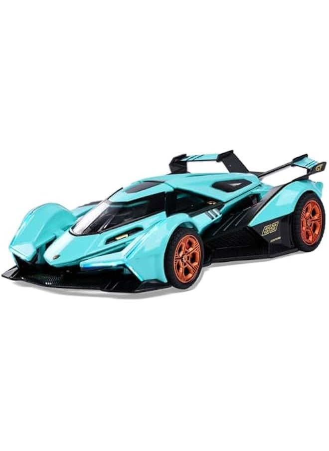 Toy Cars Lambo V12 Sports Car Toy with Light and Sound Diecast Metal Model Cars for 3+ Year Old Boys Pull Back Race Car Gift Toys for Kids Ages 3+ (Blue)